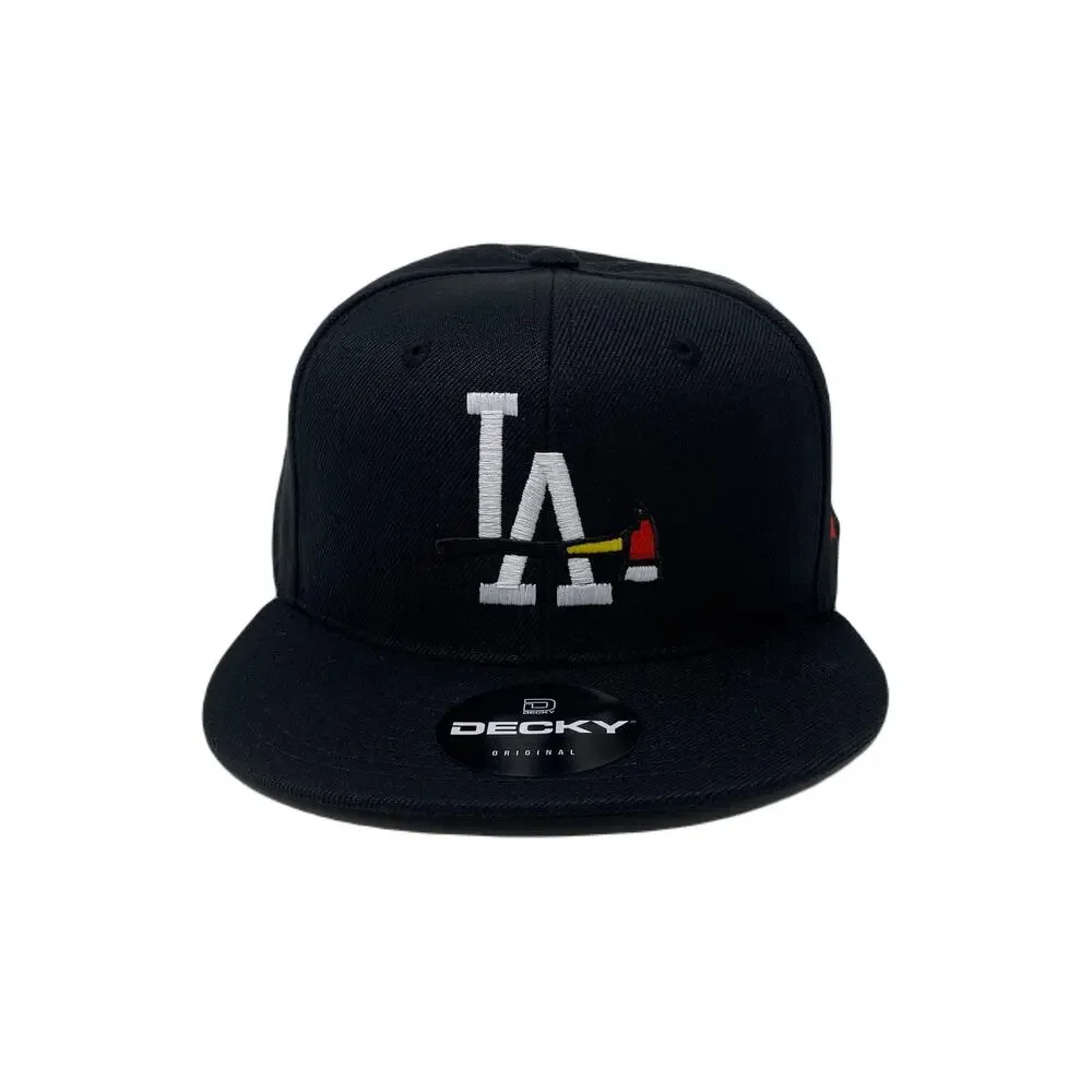 Los Angeles LA Axe Snapback Hat All Black